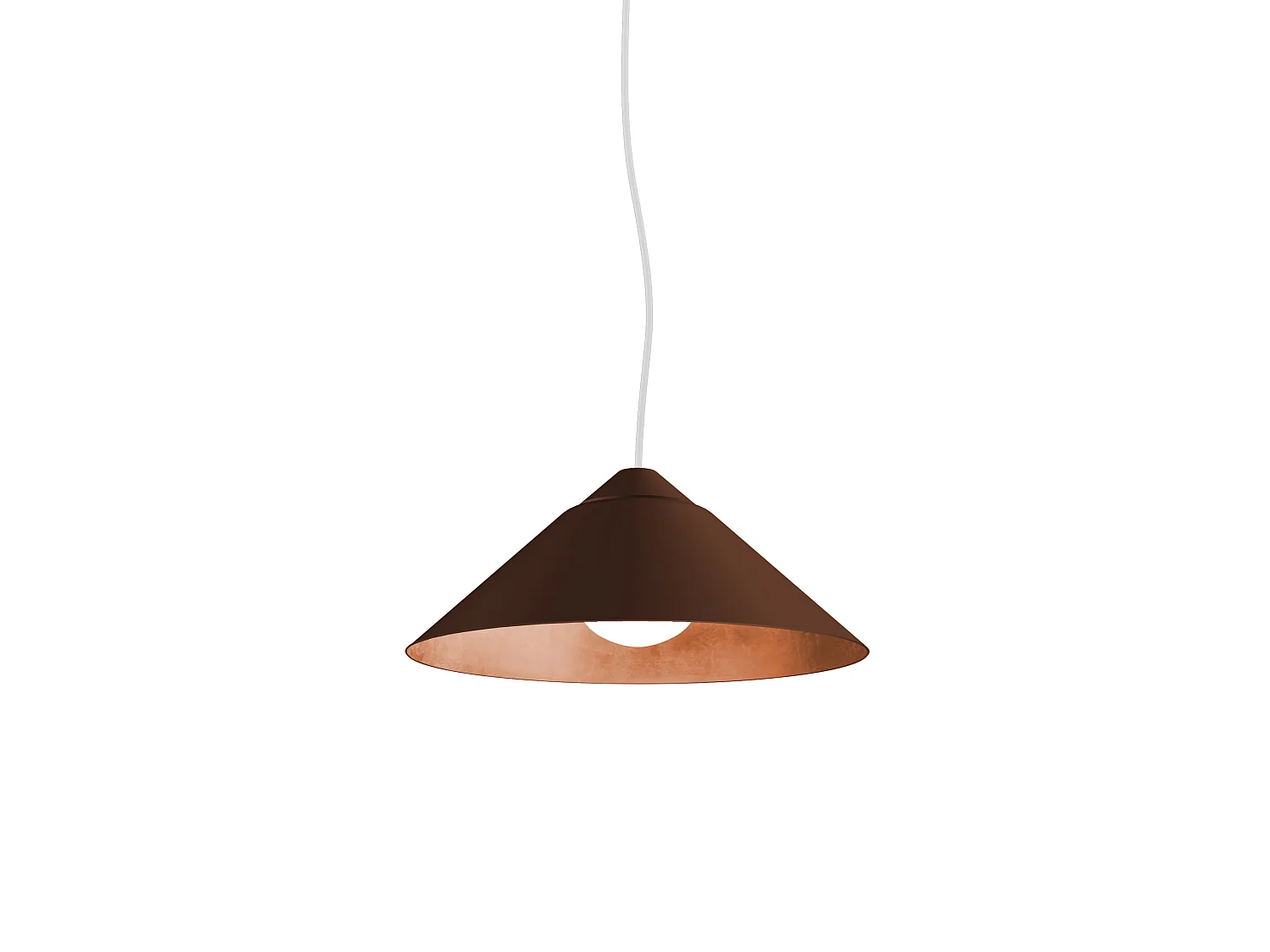 CHAPEAU Suspension, 1XE27, max 42W, métal, marron corten/feuille cuivre, D25cm