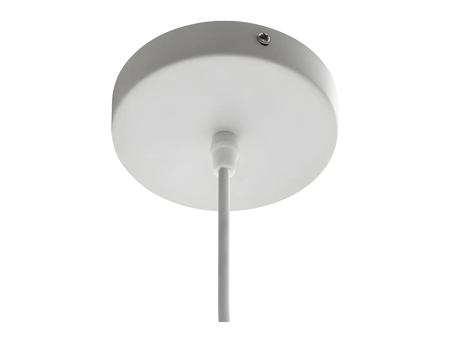 Suspension luminaire en bambou et fer coloris naturel / blanc - diamètre 43 x hauteur 48 cm