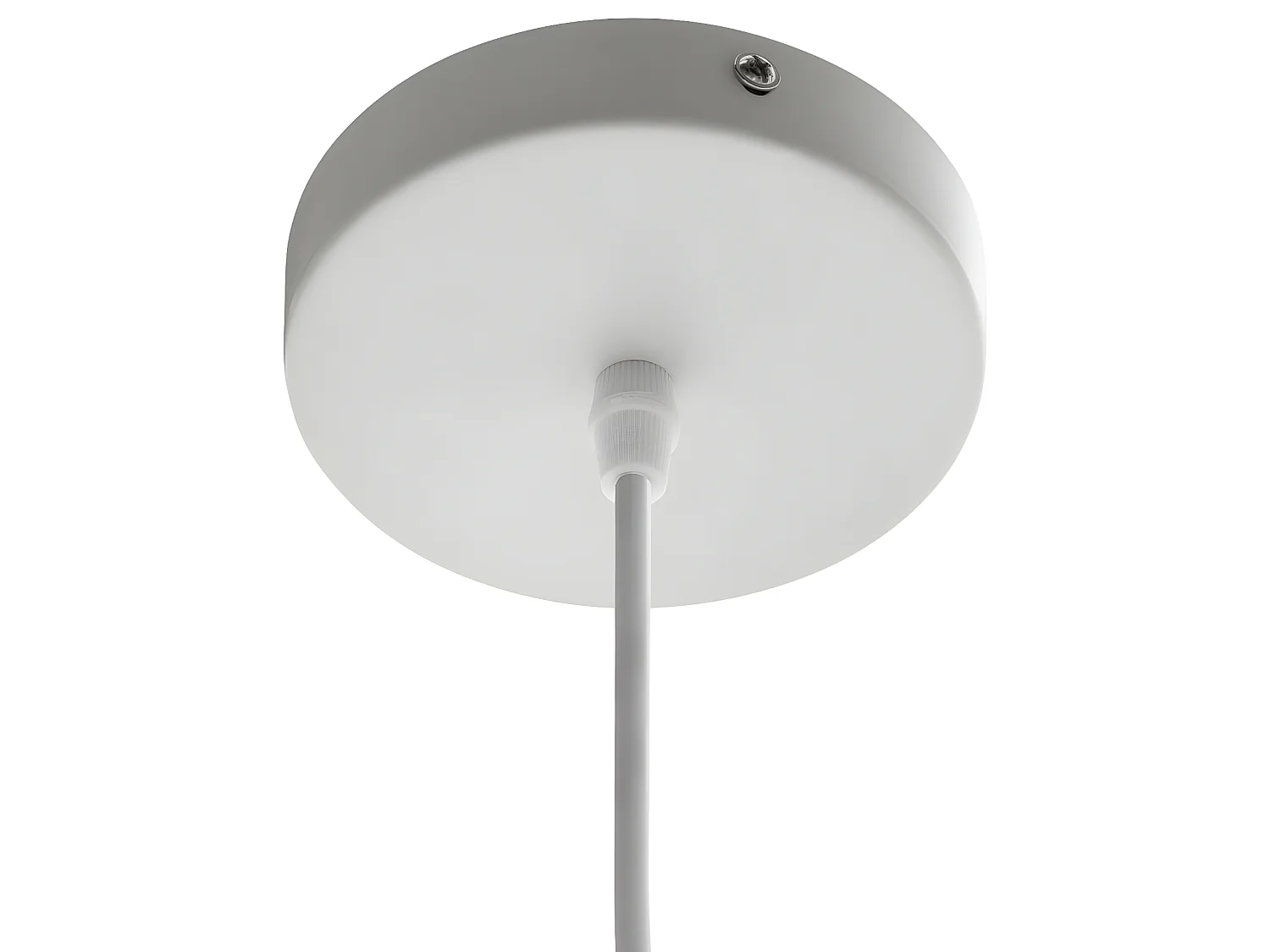 Suspension luminaire en bambou et fer coloris naturel / blanc - diamètre 43 x hauteur 48 cm
