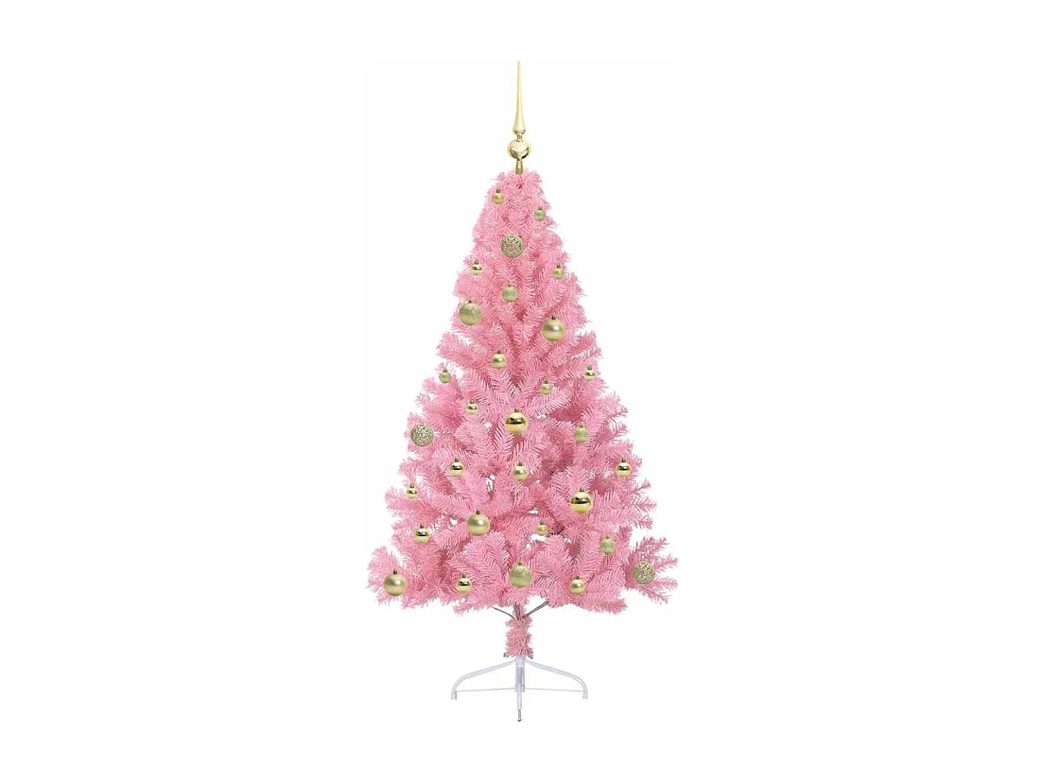 Sapin de Noël artificiel pré-éclairé Rose 150 cm PVC