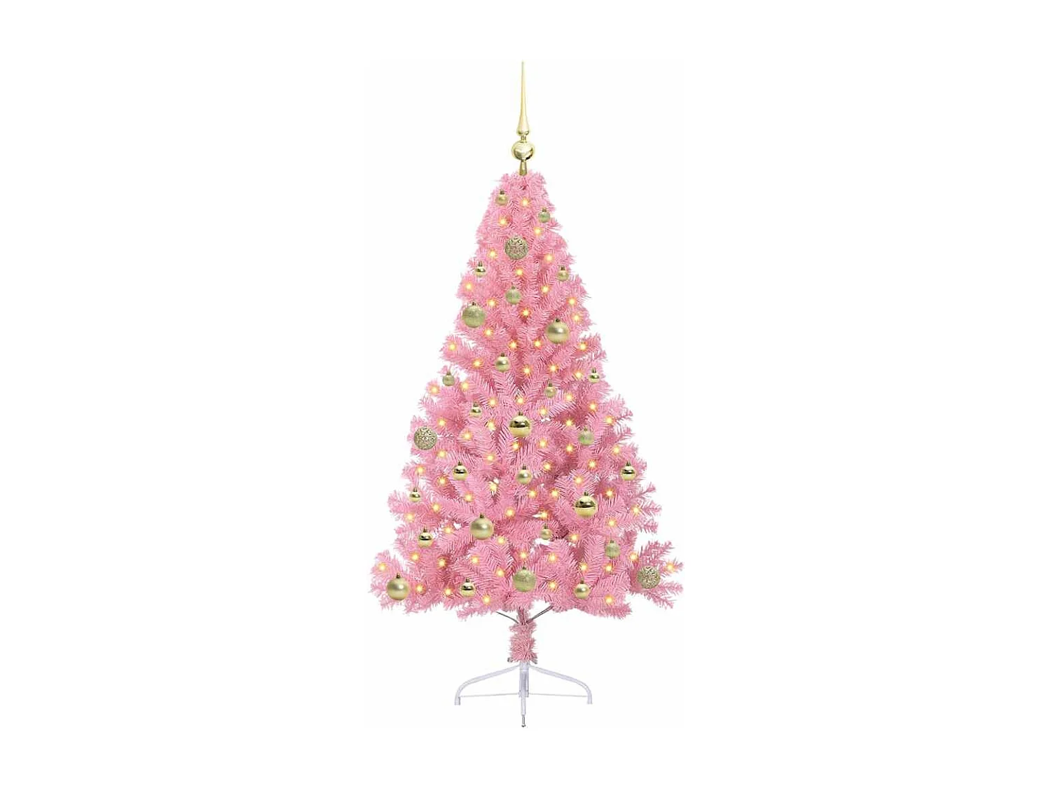 Sapin de Noël artificiel pré-éclairé Rose 150 cm PVC
