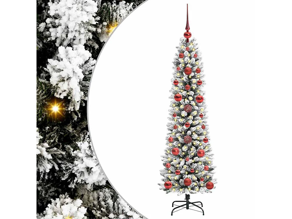 Sapin de Noël artificiel avec 150 LED Vert et blanc 120 cm