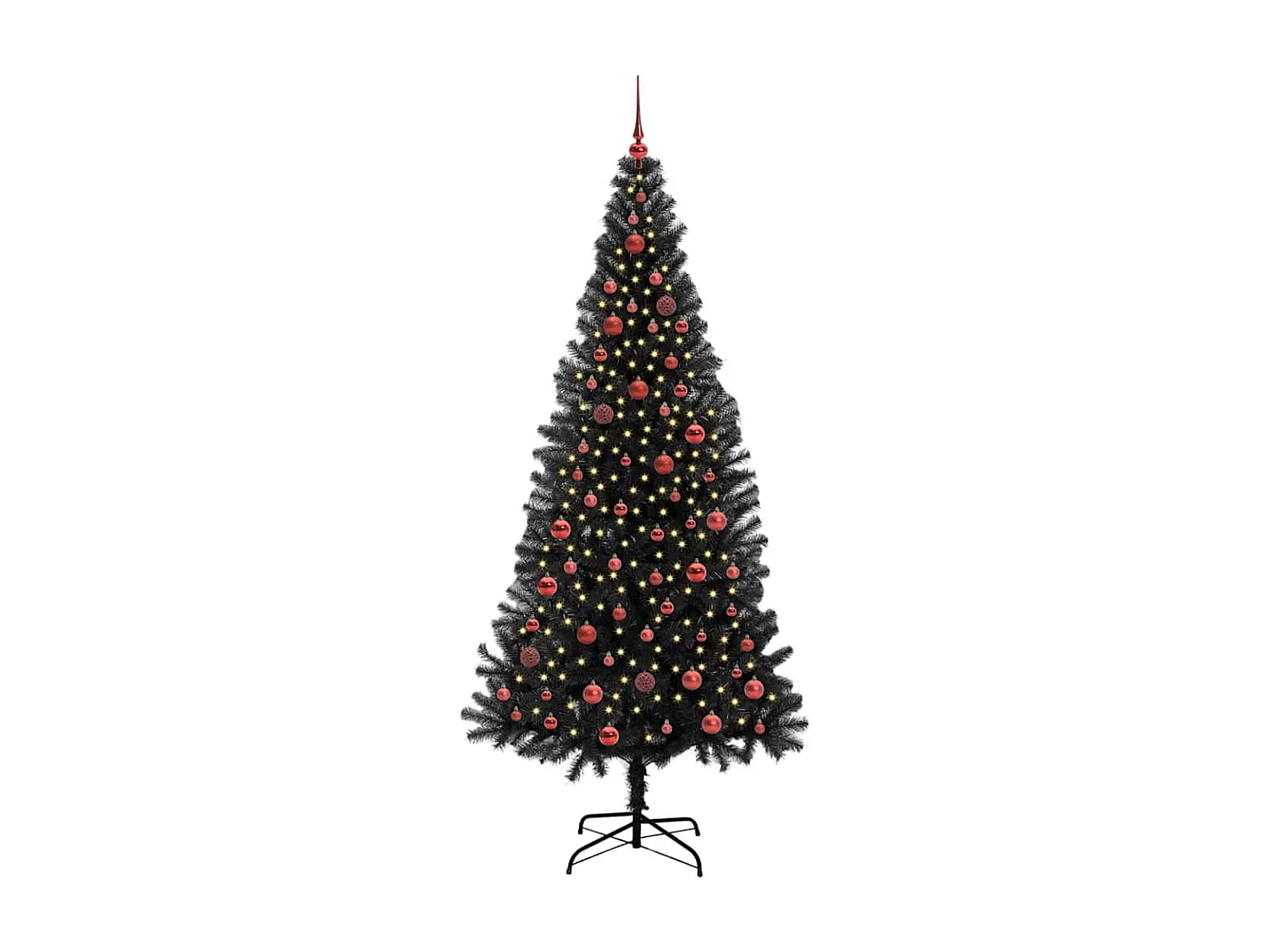 Albero di Natale con 300 LED con supporto Nero 210 cm PVC