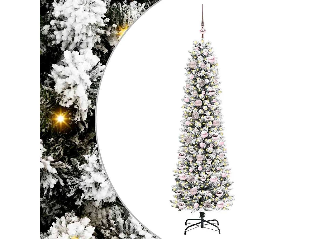 Künstlicher Weihnachtsbaum mit 300 LEDs Grün und Weiß 180 cm