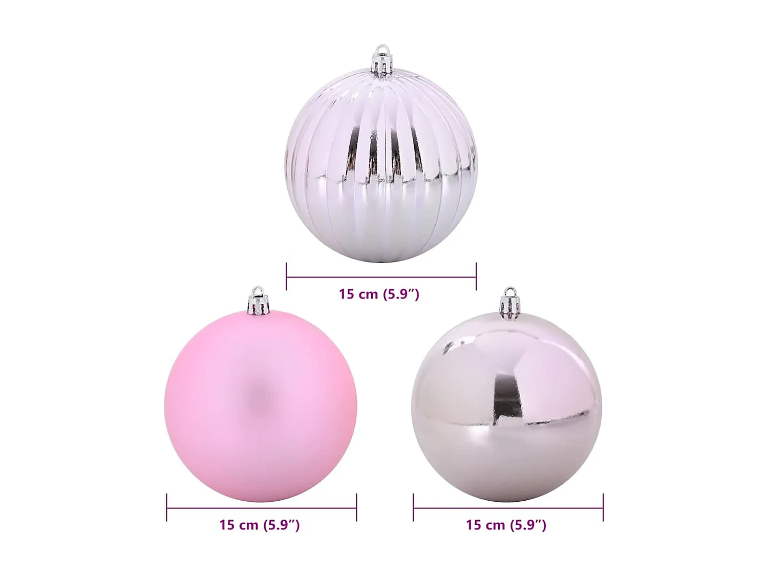 Ensemble de Boules de Noël 9 pcs Rose