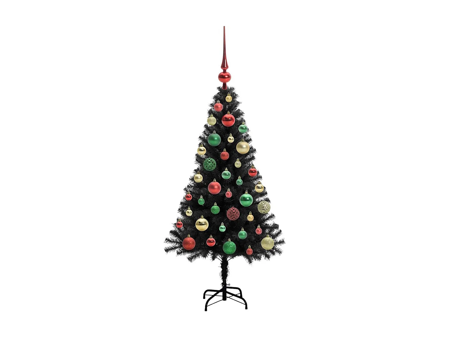 Sapin de Noël avec 150 LED avec support Noir 120 cm PVC