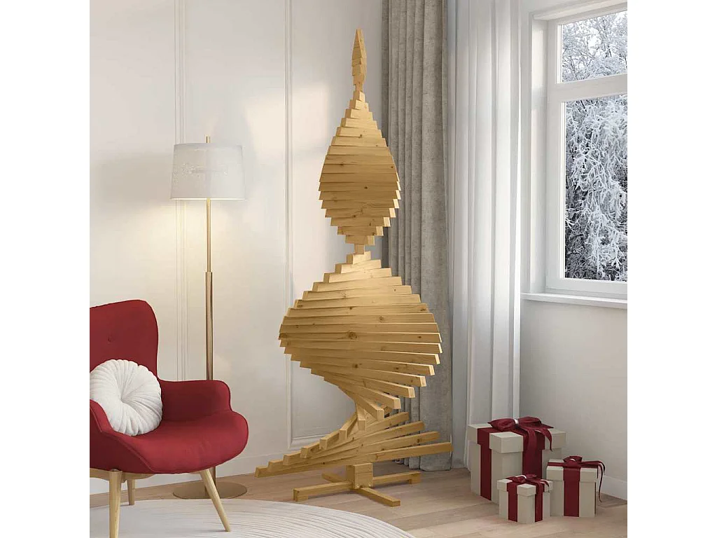 Weihnachtsbäume mit Ständer Braun 210 cm Massivholz Kiefer