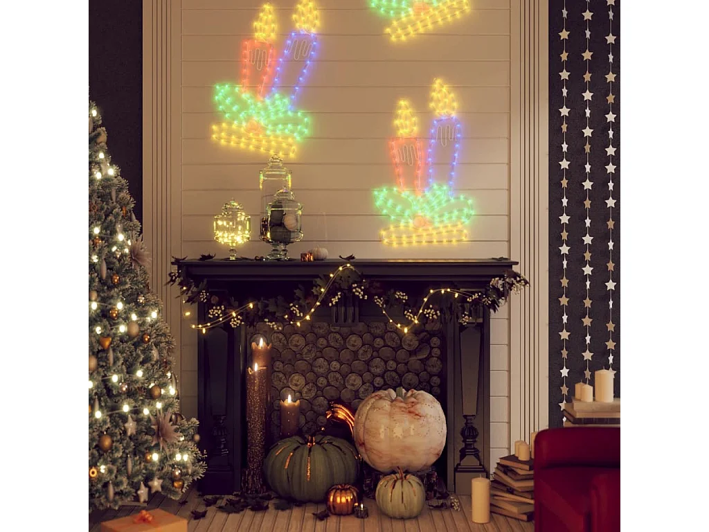 Kerstkaarsfiguur met 144 LED's 70x42 cm