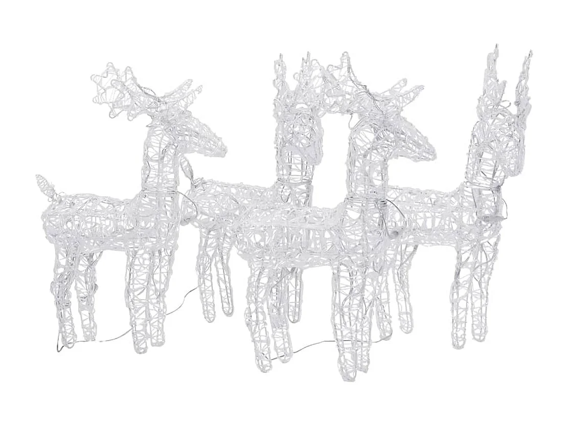 Rennes de Noël 4 pcs 160 LED Multicolore Acrylique
