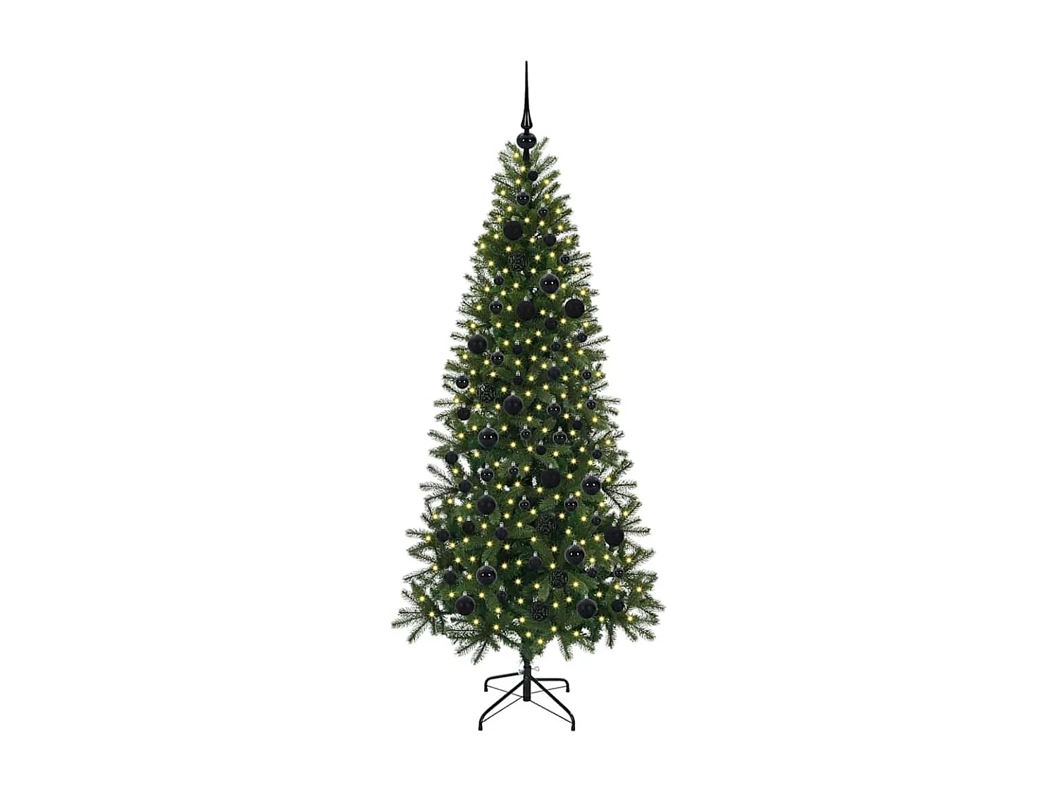 Albero di Natale artificiale con 300 LED Verde 180 cm PE e PVC