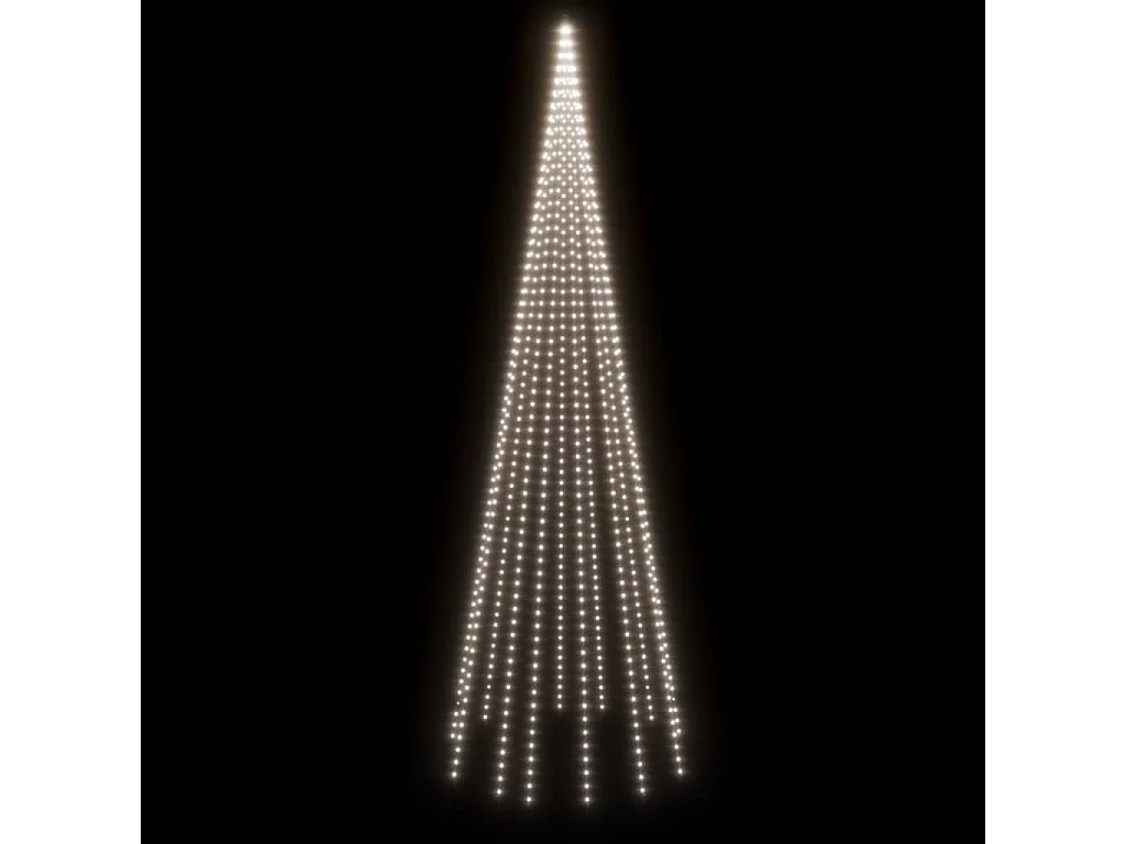 Sapin de Noël sur mât de drapeau 732 LED Blanc froid 500 cm
