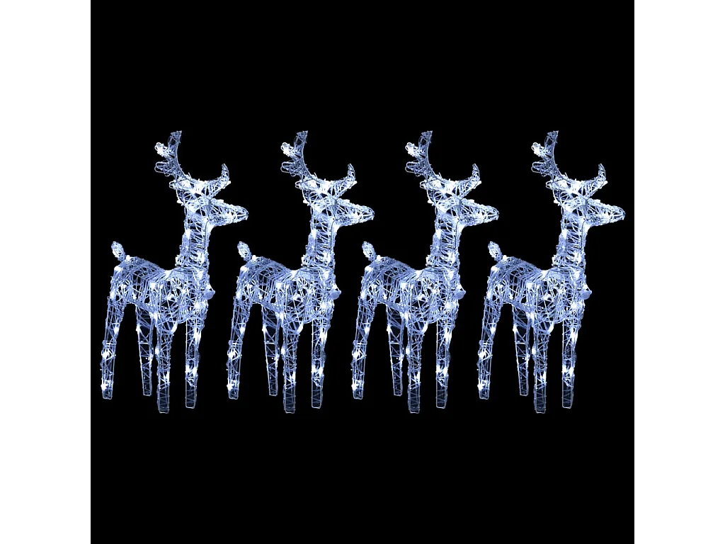 Rennes de Noël 4 pcs 160 LED Blanc froid Acrylique