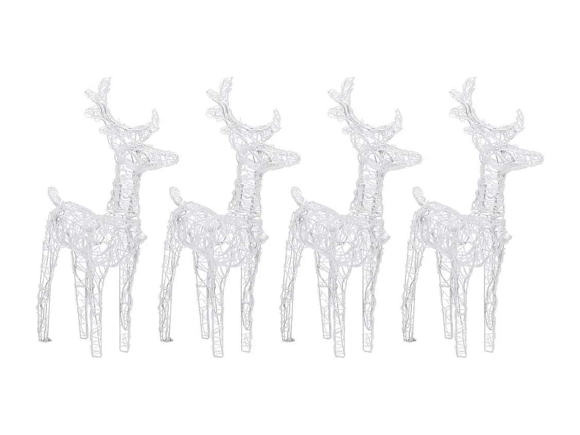Rennes de Noël 4 pcs 160 LED Blanc froid Acrylique