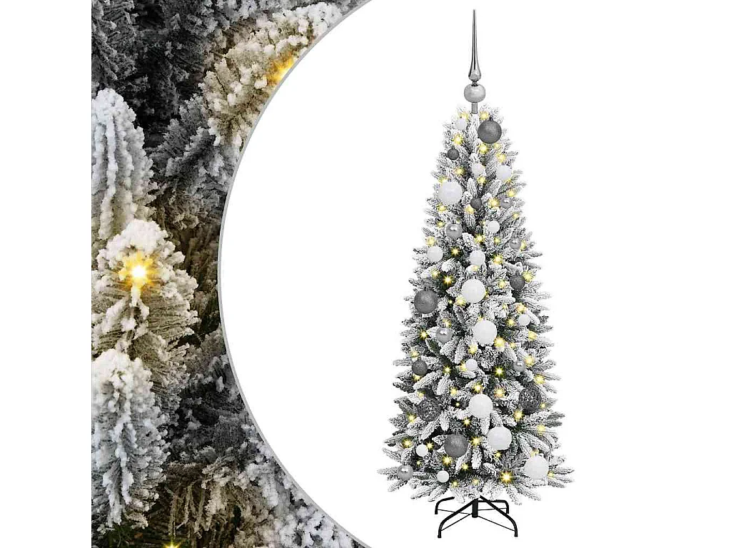 Sapin de Noël artificiel avec 150 LED Blanc 53 x 53 x 120 cm