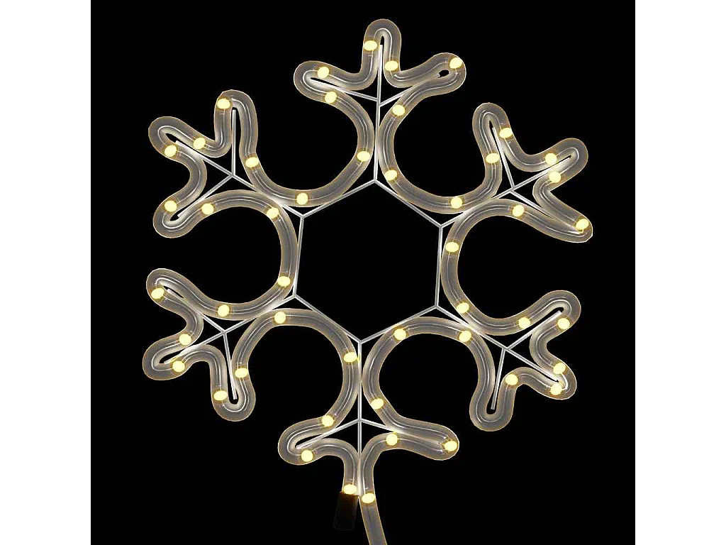 Figure de flocon de neige de Noël et 48 LED Blanc chaud 27x27cm
