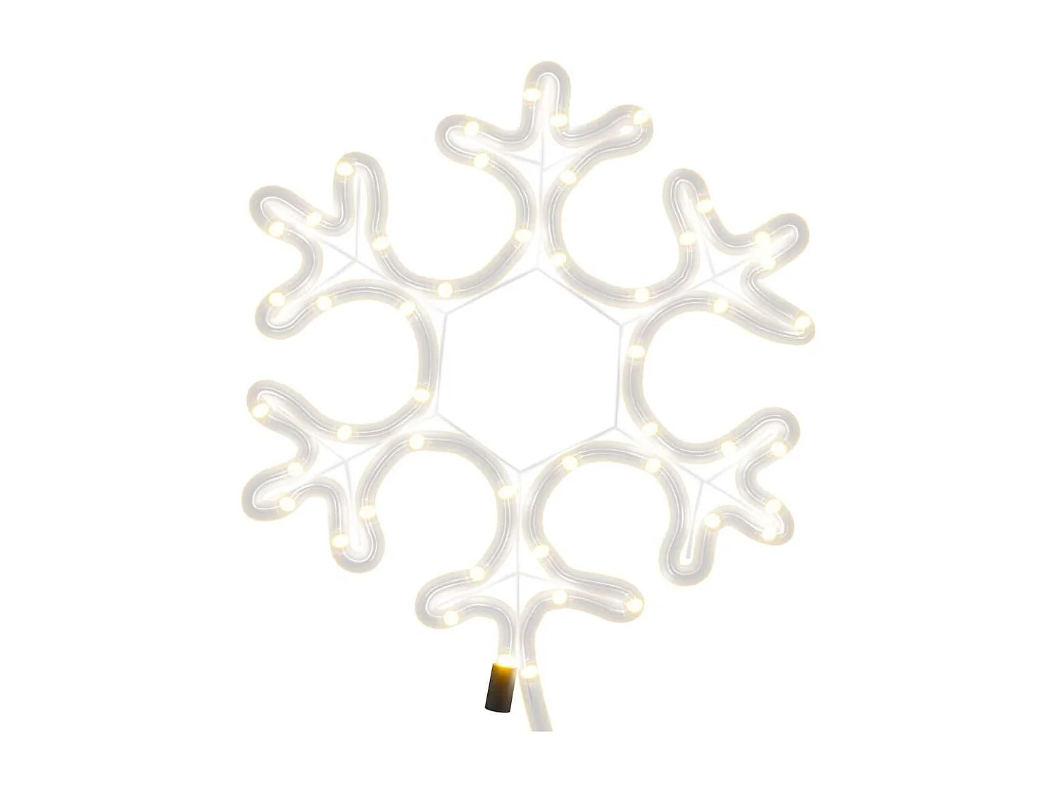 Figure de flocon de neige de Noël et 48 LED Blanc chaud 27x27cm