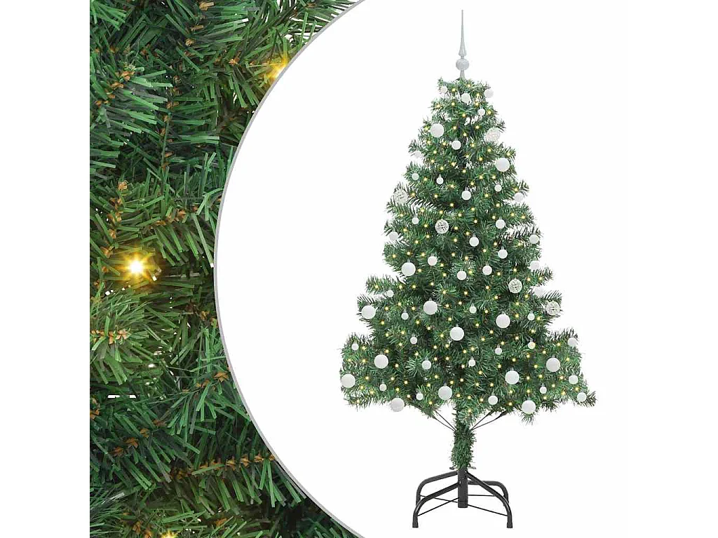 Albero di Natale con 300 LED con supporto Verde 180 cm PVC