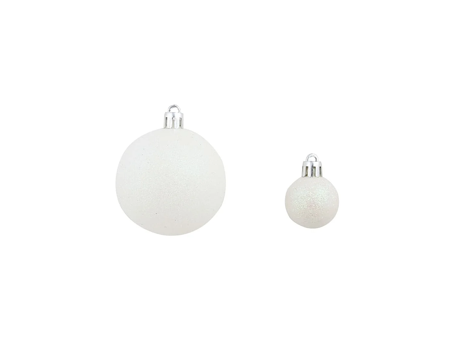 Ensemble de boules de Noël 100 pcs 3/4/6 cm Blanc/Gris