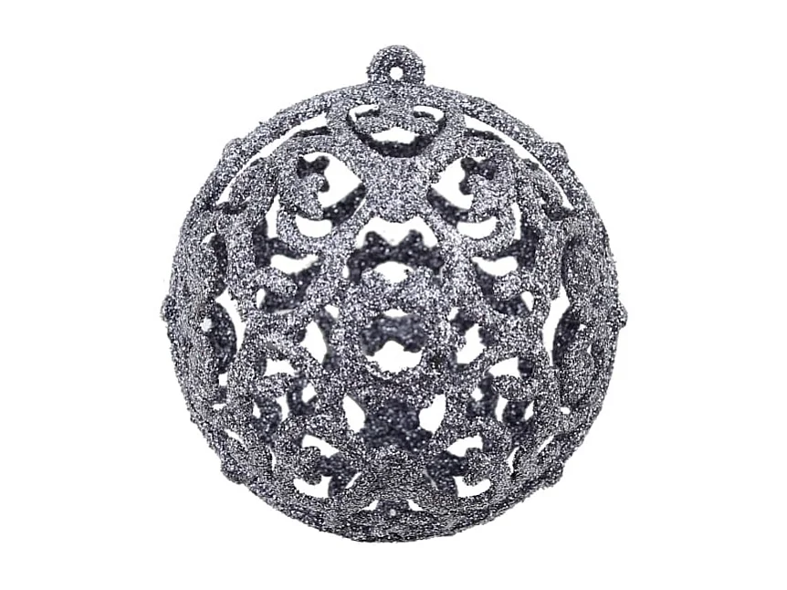 Ensemble de boules de Noël 100 pcs 3/4/6 cm Blanc/Gris