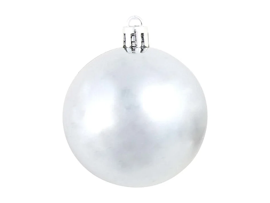 Ensemble de boules de Noël 100 pcs 3/4/6 cm Blanc/Gris
