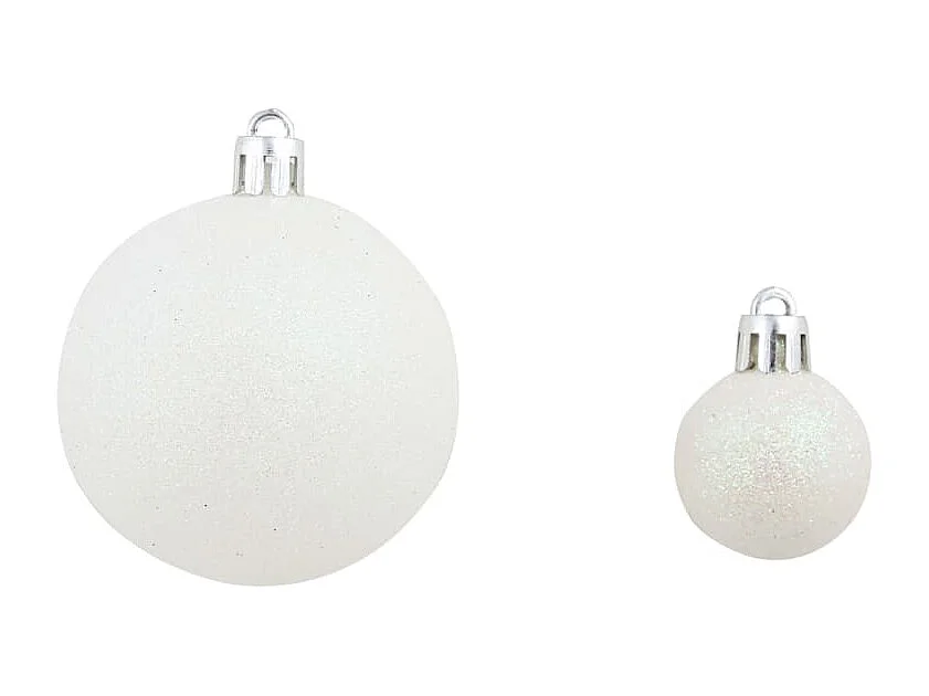 Ensemble de boules de Noël 100 pcs 3/4/6 cm Blanc/Gris