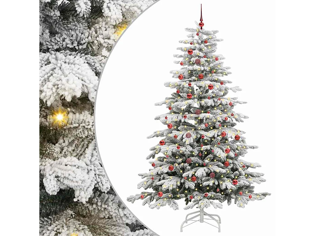 Albero di Natale artificiale con rami incernierati bianco 240 cm