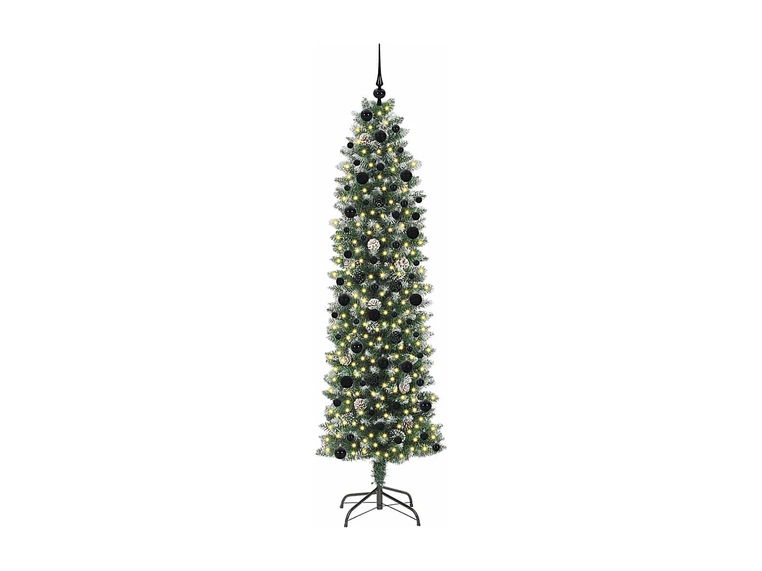 Albero di Natale artificiale sottile con 300 LED Verde e bianco 240 cm