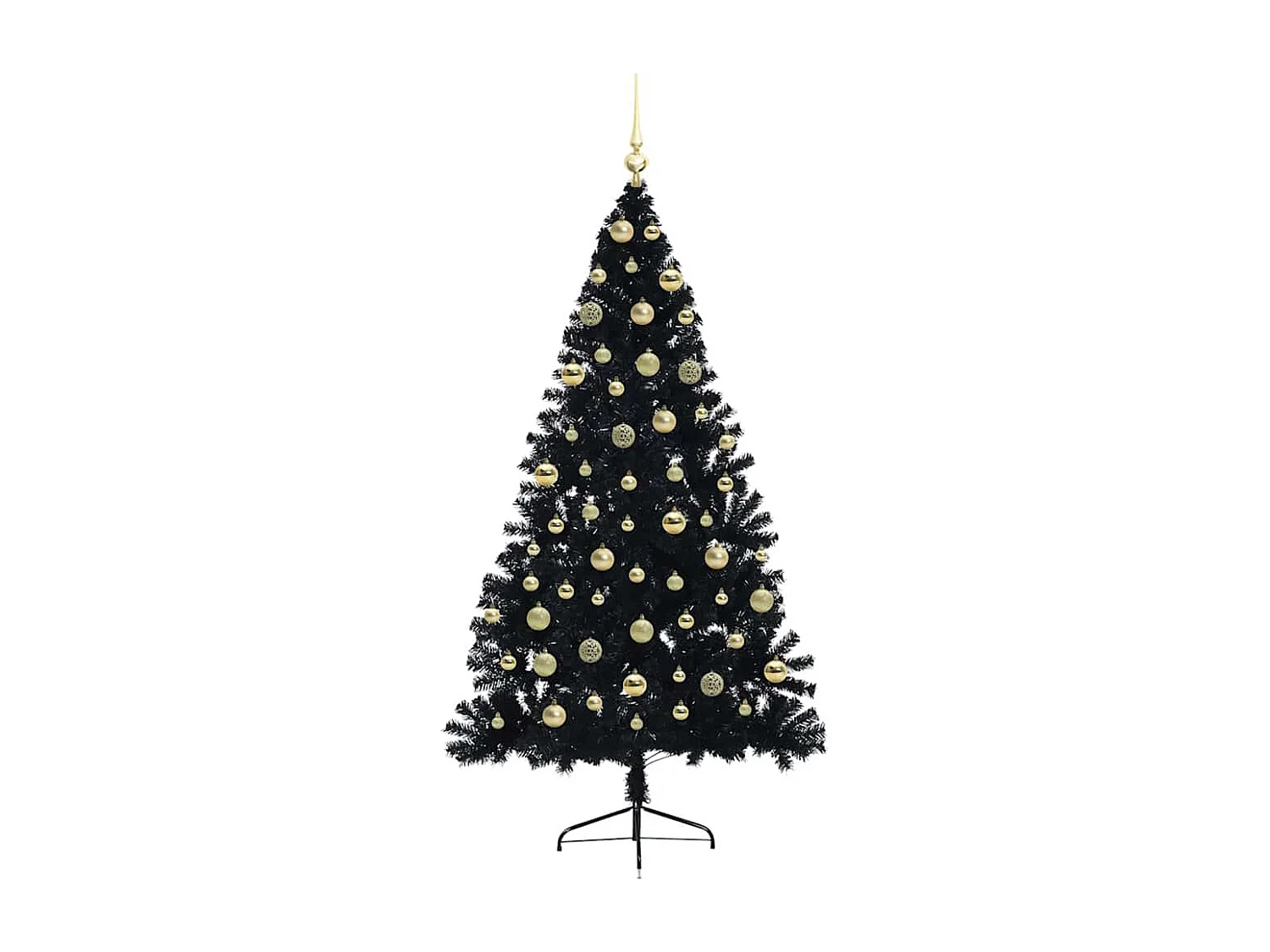Sapin de Noël artificiel pré-éclairé Noir 180 cm PVC