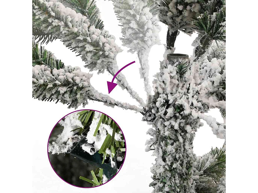 Albero di Natale artificiale articolato da 270 cm con 300 LED e palline