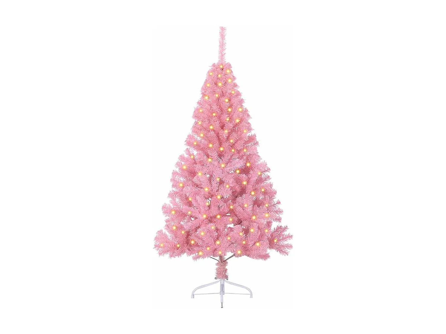 Sapin de Noël artificiel pré-éclairé Rose 120 cm PVC