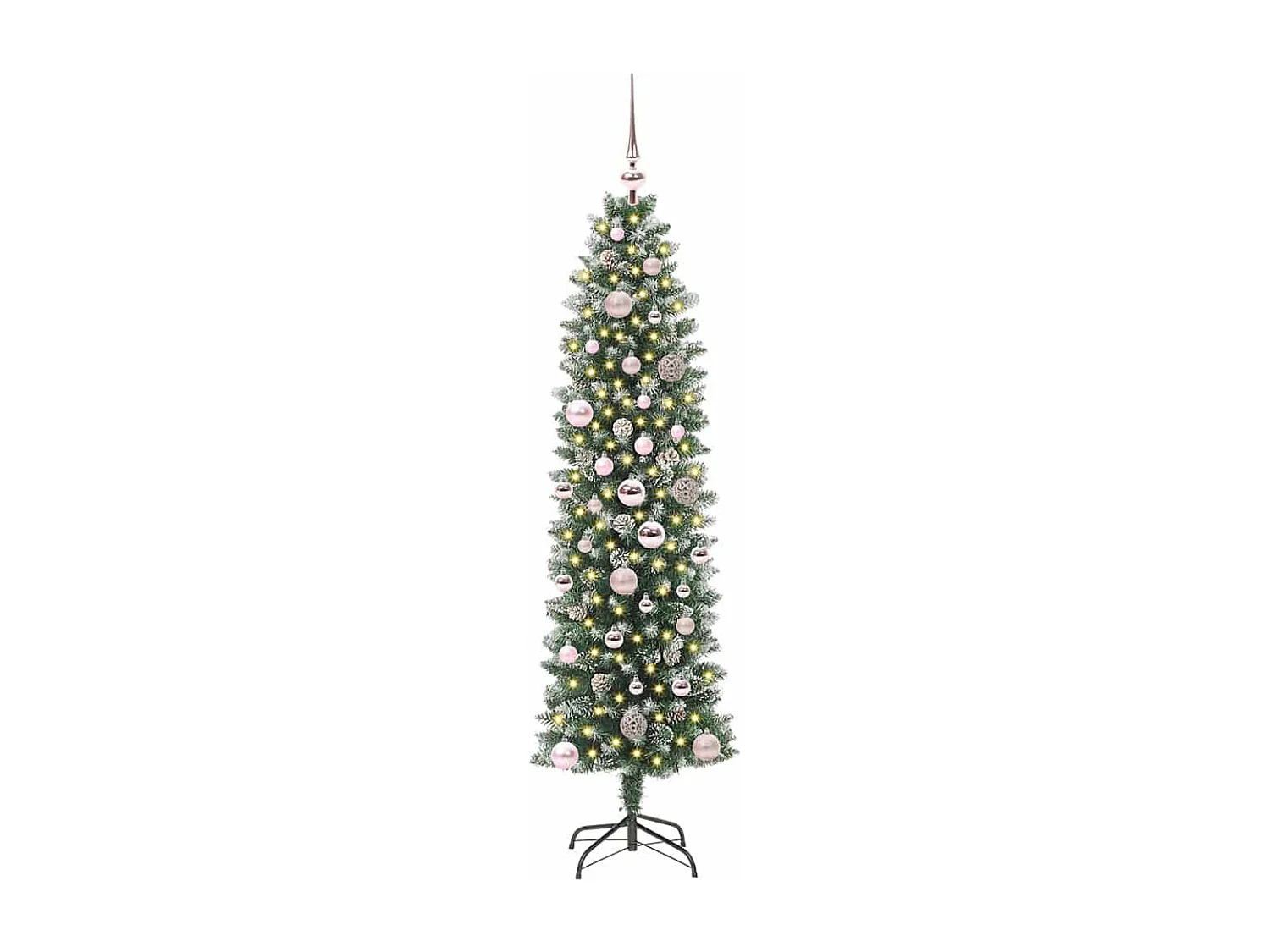 Arbre de Noël artificiel slim avec 150 LED Vert et blanc 150 cm