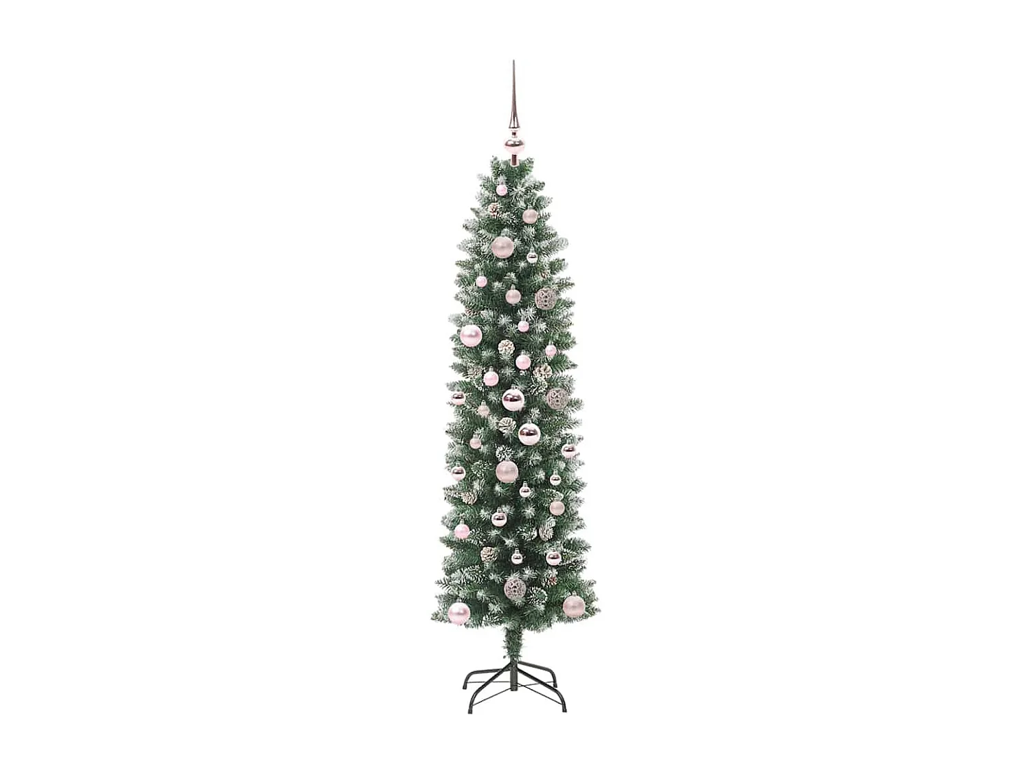 Arbre de Noël artificiel slim avec 150 LED Vert et blanc 150 cm