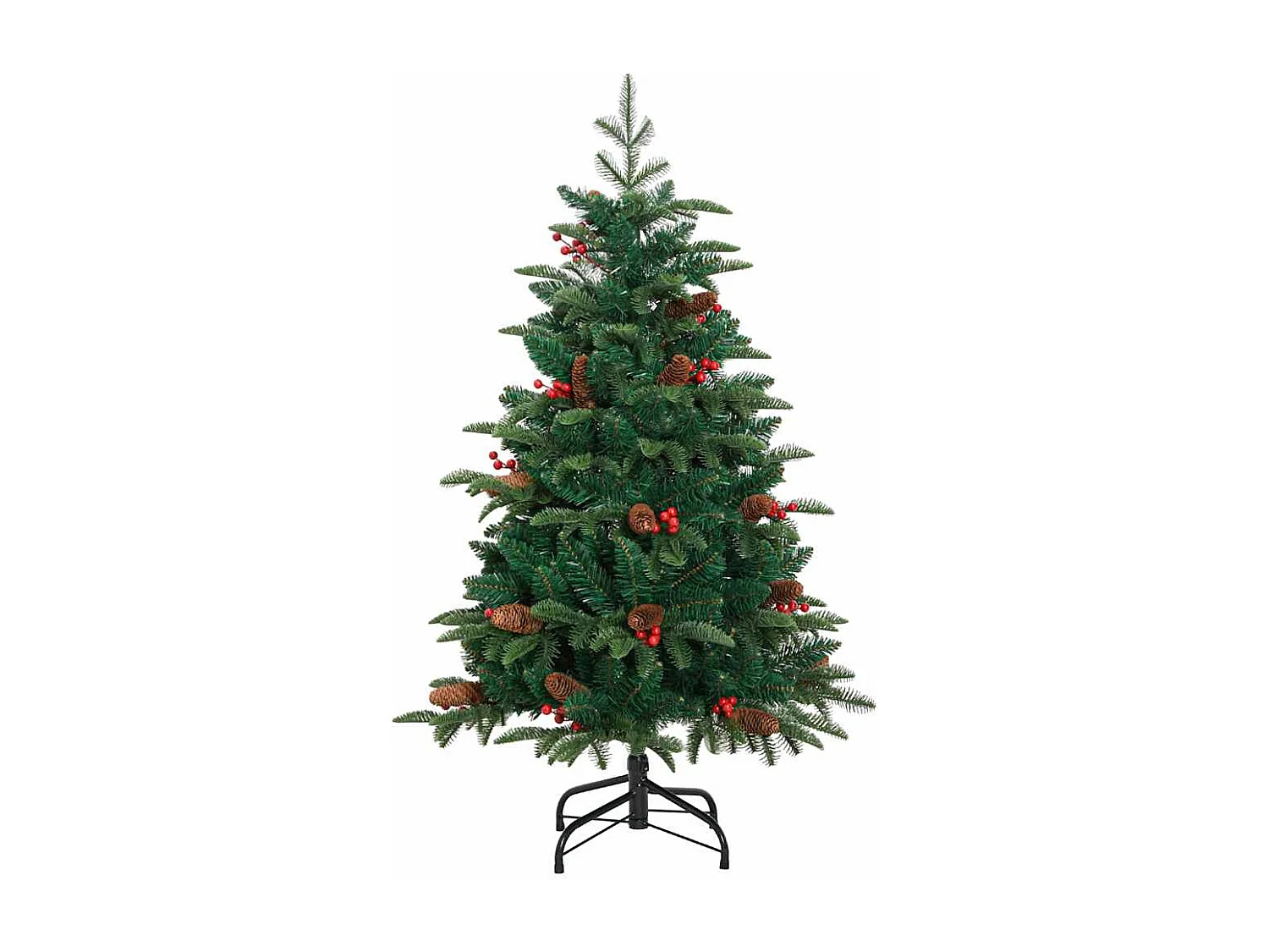 Albero di Natale artificiale Verde 120 cm PVC, metallo e plastica