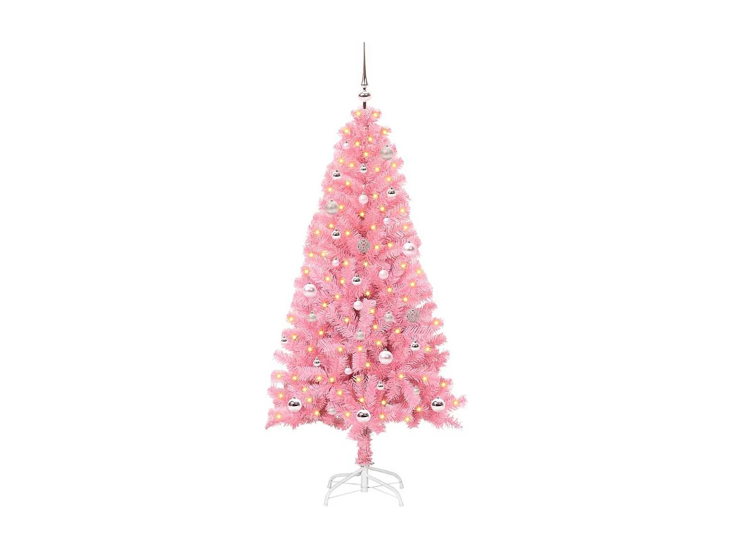 Sapin de Noël avec 150 LED avec support Rose 150 cm PVC