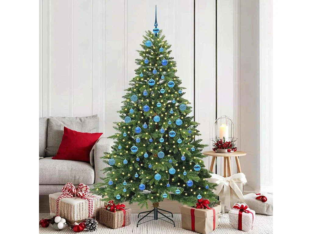 Sapin de Noël artificiel avec 300 LED Vert 180 cm PE et PVC