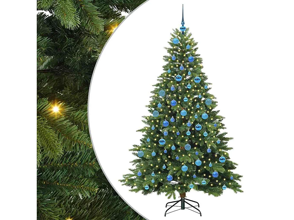Sapin de Noël artificiel avec 300 LED Vert 180 cm PE et PVC