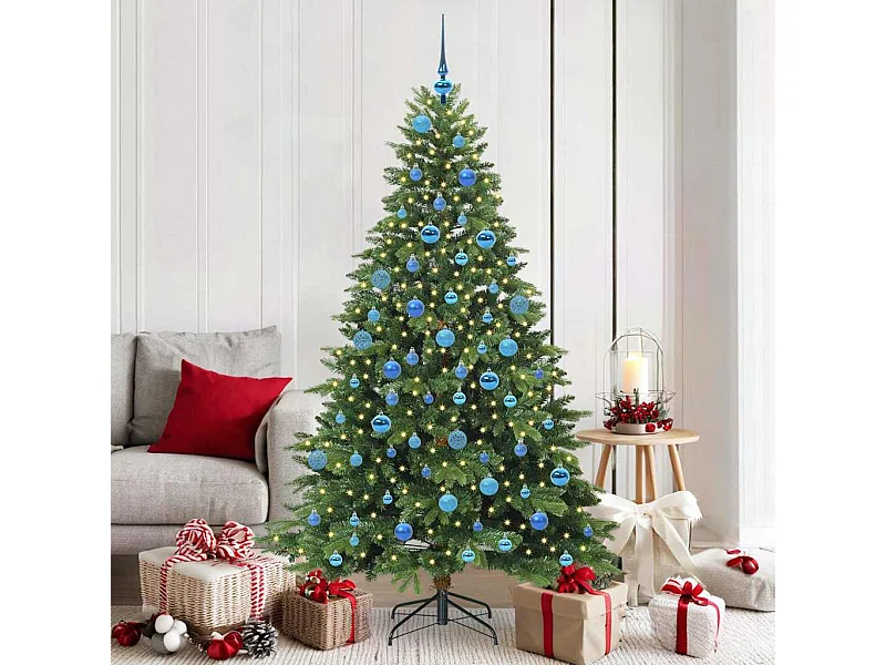 Sapin de Noël artificiel avec 300 LED Vert 180 cm PE et PVC