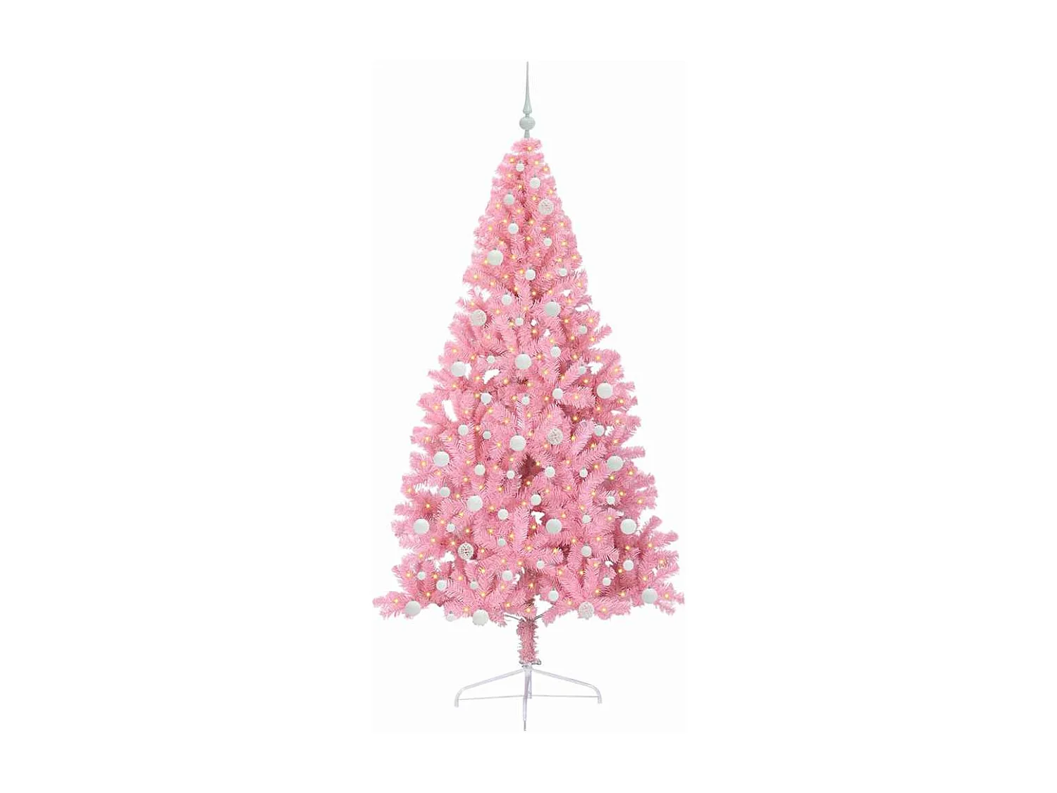 Sapin de Noël artificiel pré-éclairé Rose 240 cm PVC