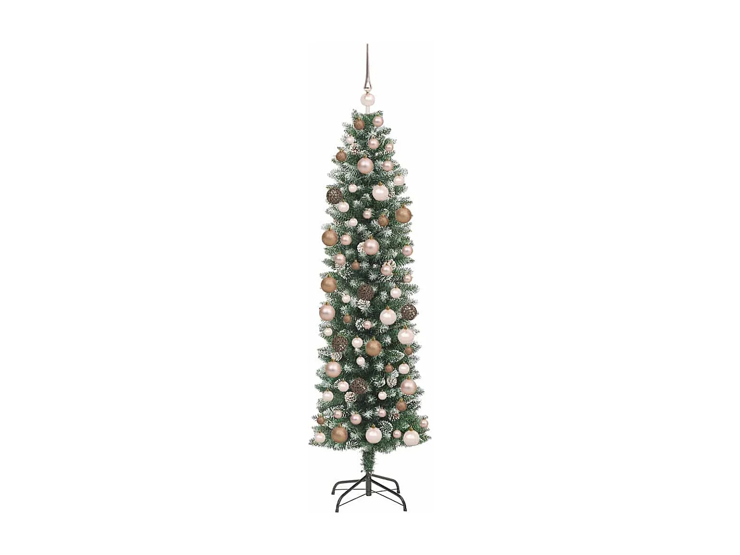 Schlanker künstlicher Weihnachtsbaum mit 300 LEDs Grün 180 cm