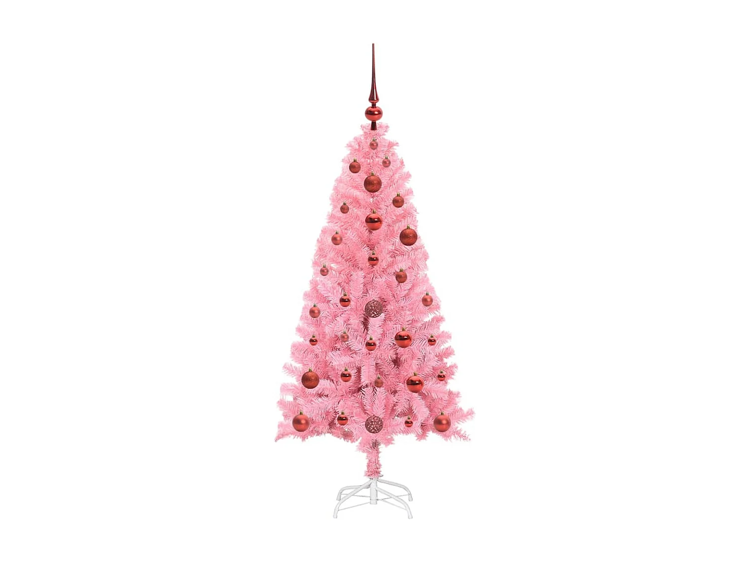 Sapin de Noël avec 150 LED avec support Rose 120 cm PVC