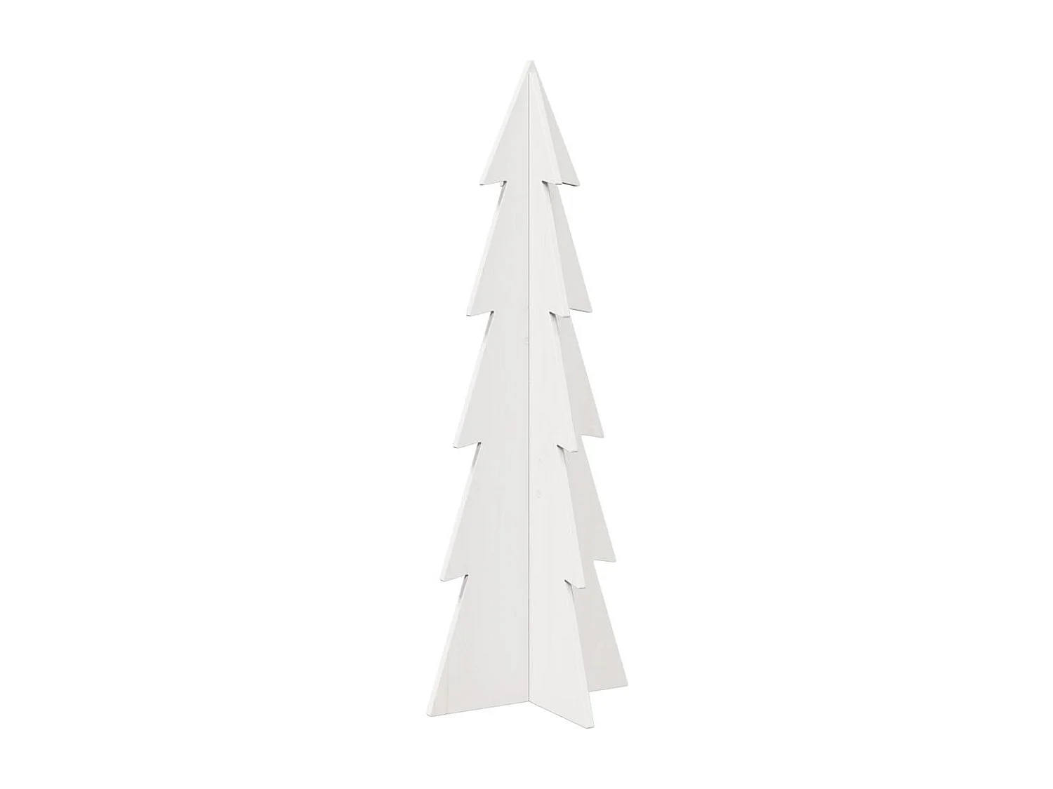 Albero di Natale in legno per decorazione bianco 112 cm pino massiccio