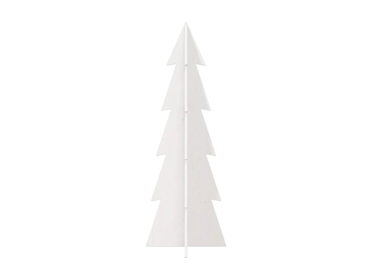 Albero di Natale in legno per decorazione bianco 112 cm pino massiccio