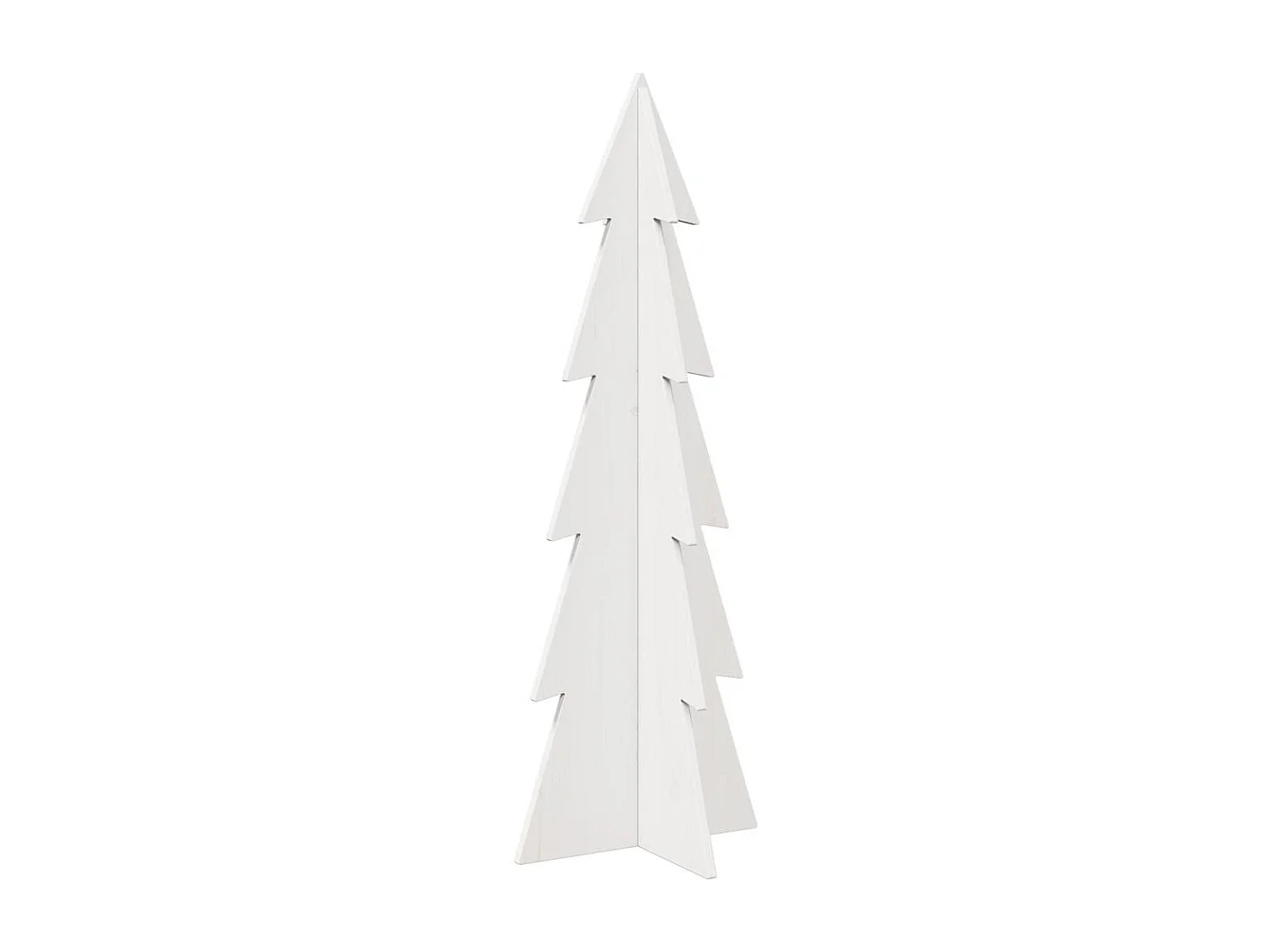 Albero di Natale in legno per decorazione bianco 112 cm pino massiccio