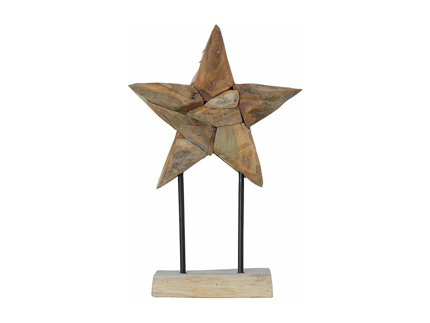 Étoile de Noël Marron 30 x 5 x 45 cm Bois de teck massif