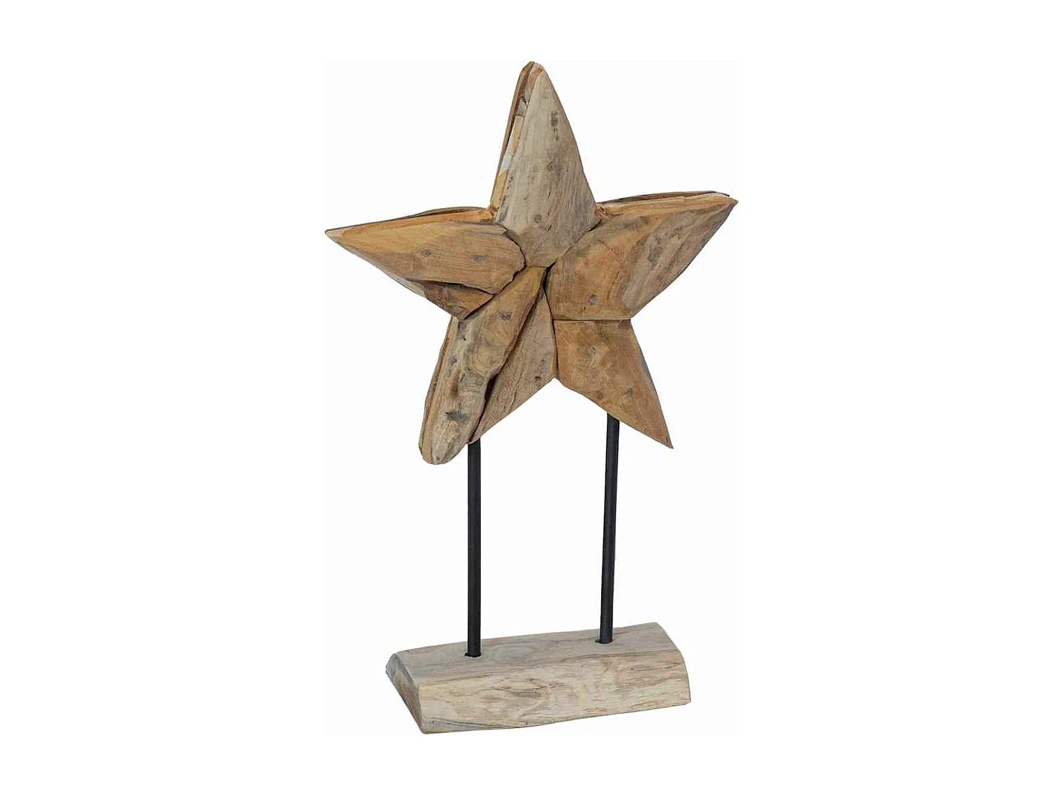 Étoile de Noël Marron 30 x 5 x 45 cm Bois de teck massif