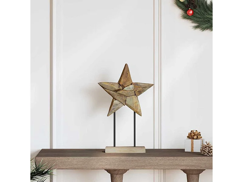Étoile de Noël Marron 30 x 5 x 45 cm Bois de teck massif