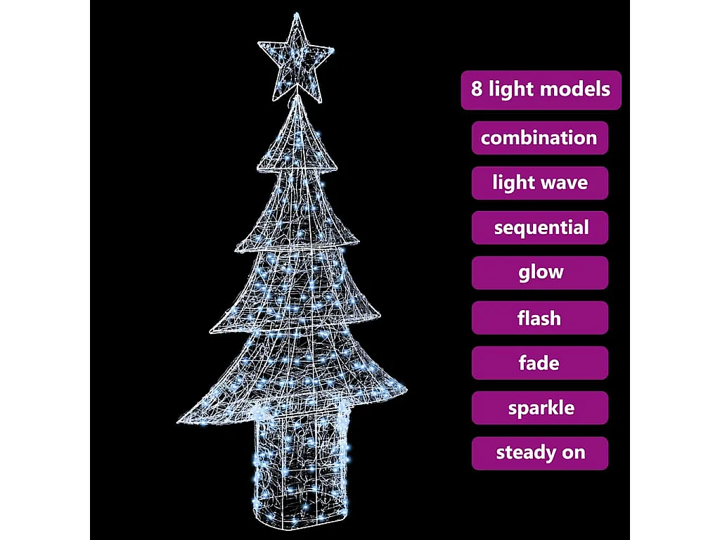 Sapin de Noël avec 240 LED Blanc froid 180 cm Acrylique