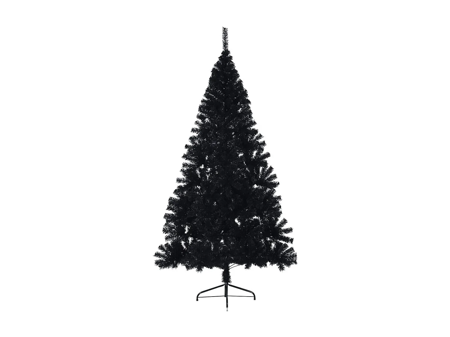 Demi sapin de Noël artificiel avec support Noir 210 cm PVC