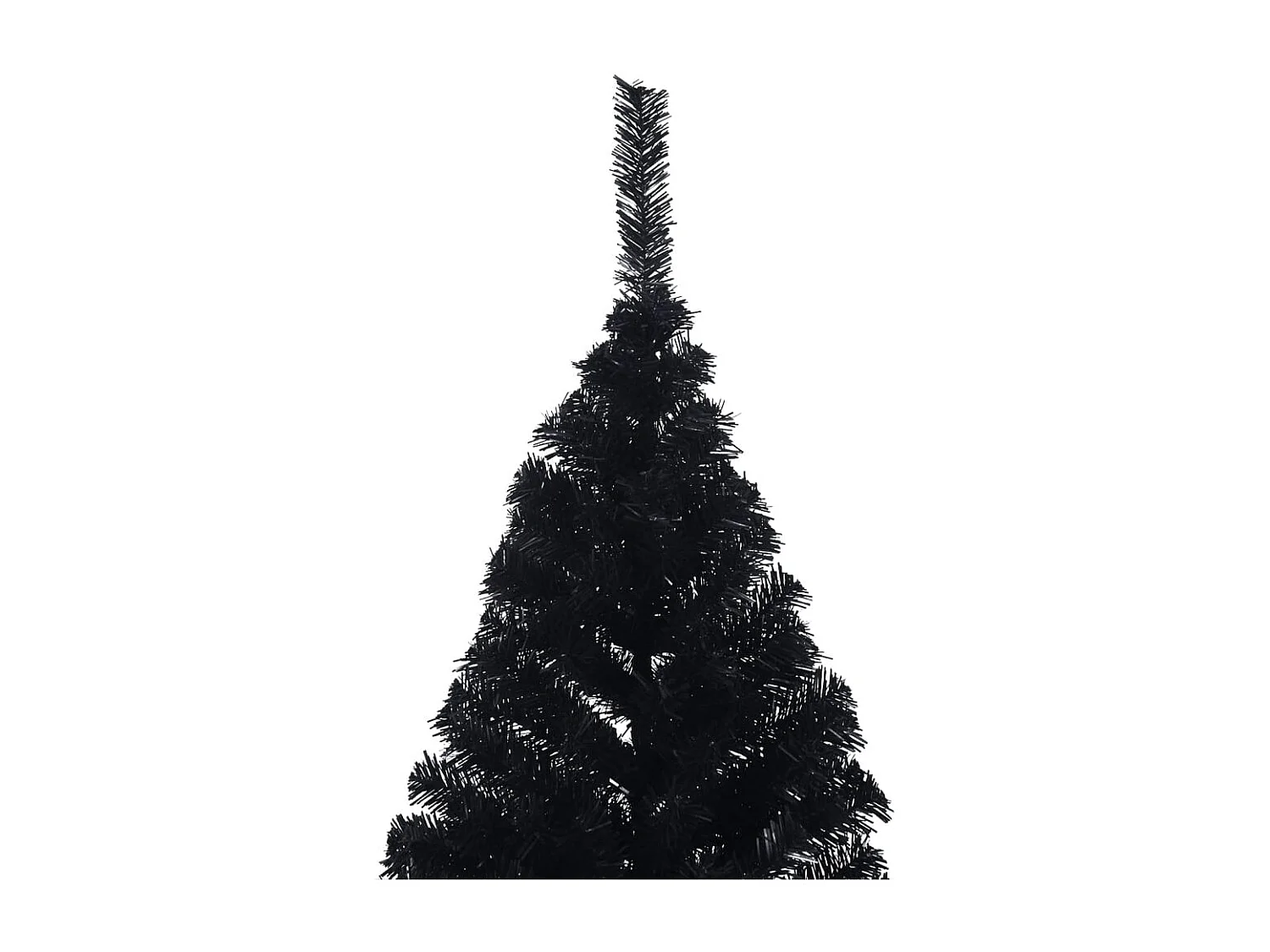 Demi sapin de Noël artificiel avec support Noir 210 cm PVC