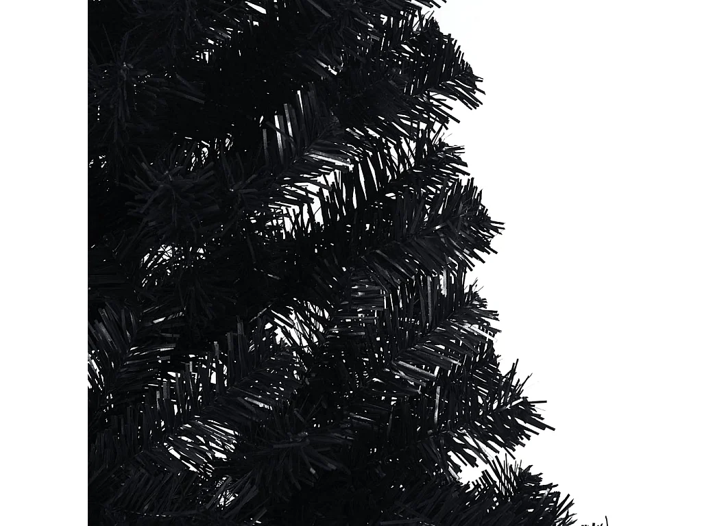 Demi sapin de Noël artificiel avec support Noir 210 cm PVC